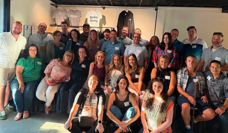 Group photo of Meghan Raftery with classmates at the CVHS class of 2001 25th reunion